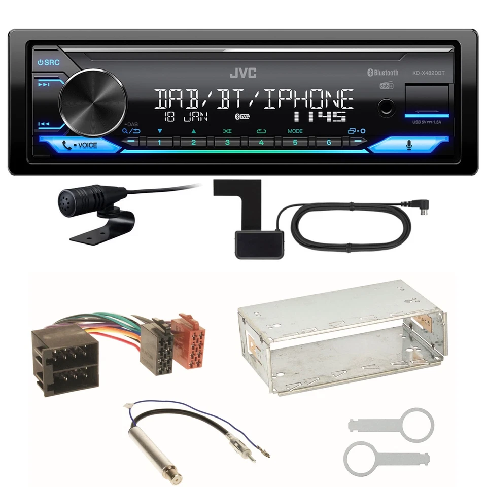 JVC KD-X482DBT Bluetooth Einbauset für Golf 4 Passat 3B Polo 6N 9N Lupo - Bild 1 von 1