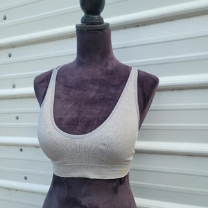 NWOT Chinese Laundry Sports Bras Size Large Grey Nylon Cross Back Sz L - Picture 1 of 9