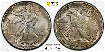 1941 P PCGS MS67+ CAC Walking Liberty Half Dollar - Image 1 of 3