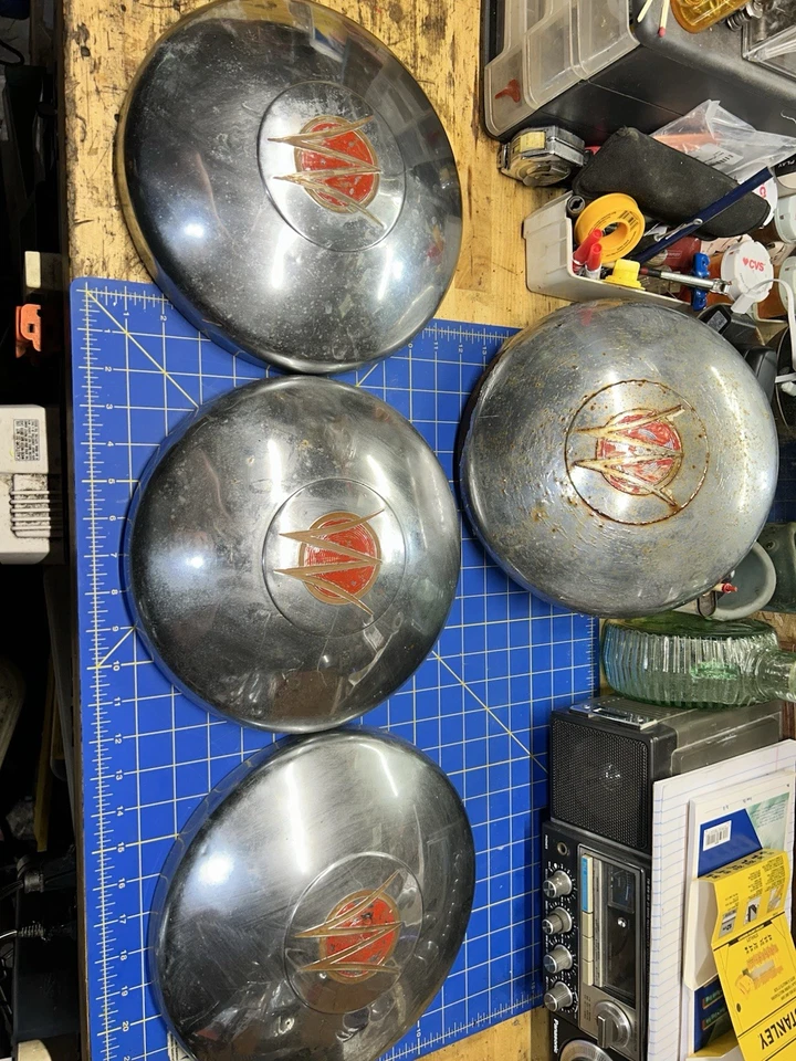 Set of 4 Willys Overland Jeep Wagon Hubcaps 1946 1947 Model 463 Jeepster 48 1949 - Image 1 of 1