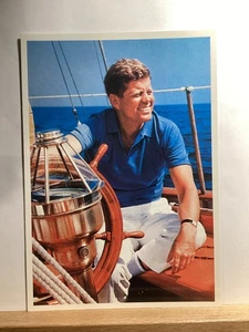 President John F. Kennedy Sailing the Manitou: Cape Cod, MA - Vintage Postcard - Picture 1 of 3