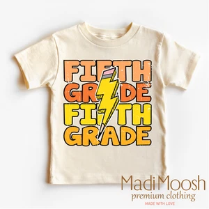 Fifth Grade Lightning Bolt Shirt - School Shirt - Picture 1 of 6