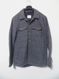Billy Reid Gray Herringbone Wool Blend Michael Quilted Shirt Jacket Small - Picture 1 of 11