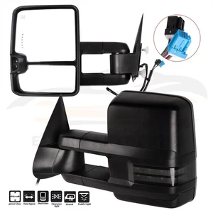 2x Left RH Power Heated Signal Light Side View Mirrors For 2003-2007 Chevy GMC - Picture 1 of 8