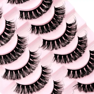 BRANDED Russian Style Strip Lashes D Curl Nerz Falsche Wimpern Full Curled 10 Paar UK