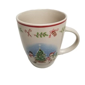 Taza de cerámica muñeco de nieve taza de café cacao caliente bastón de caramelo acebo decoración festiva - Imagen 1 de 8