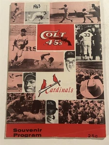 1963 ST Louis Cardinals vs HOUSTON Colt 45s Program RUSTY STAUB Runnels TEMPLE - Picture 1 of 10
