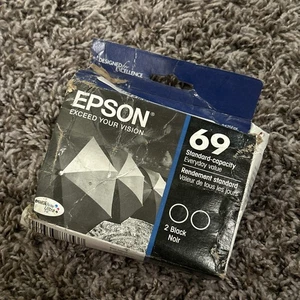 Neu Original Epson 69 Schwarz 2 Stück Tintenpatrone Stylus N-Serie - Bild 1 von 2