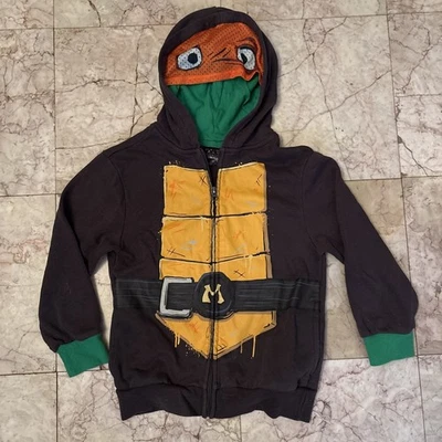 Teenage Mutant Ninja Turtles Mask Hoodie Boys Michaelangelo Nickelodeon size S  - Image 1 of 4