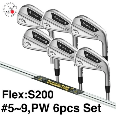 Callaway APEX PRO 24 Iron Wedge #5~9,PW 6pcs Set Flex S200 Dynamic Gold MID 115 - Image 1 of 4