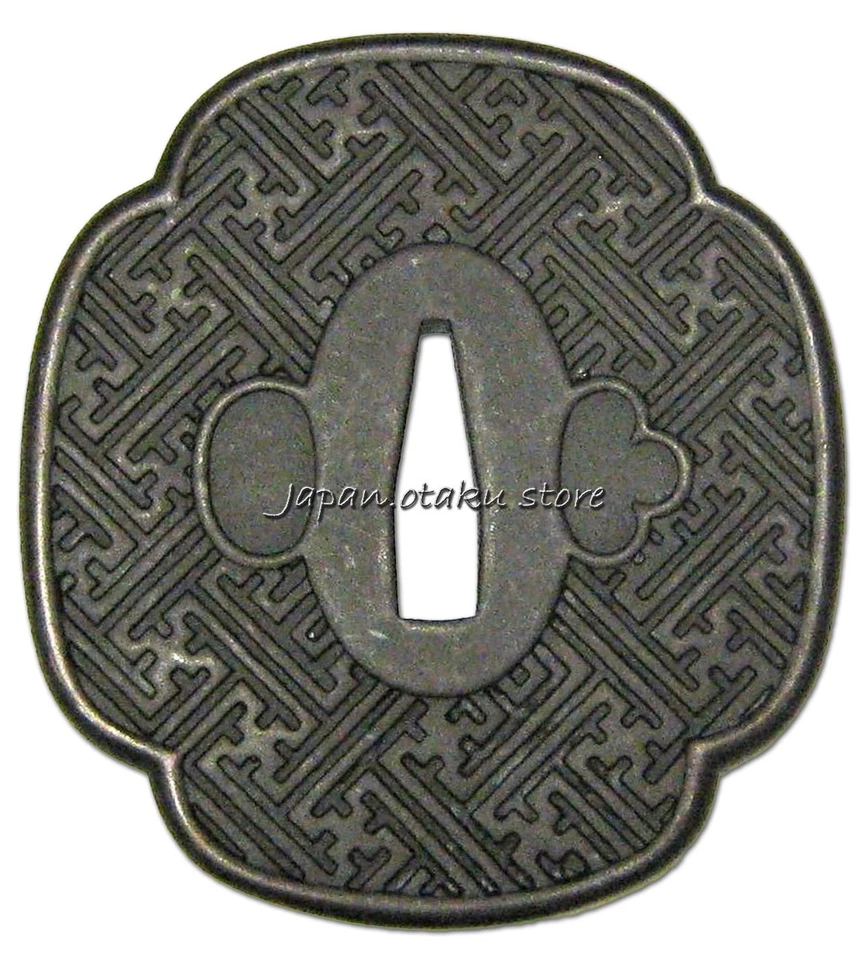Montagens de espada japonesa KATANA 鍔 AÇO GEOMETRIA TSUBA - Imagem 1 de 1