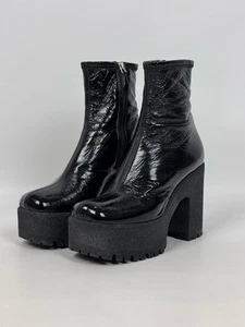 Miu miu by Prada Platform Stretch Chunky Ankle Black Boots - Picture 1 of 16