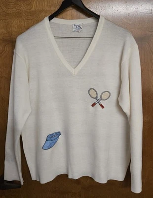 Suéter Tenis Bonnie Lee de LeRoy Cuello en V Bordado Delantero y Mangas Con... Foto 1 de 4