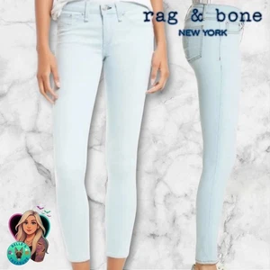 Rag & Bone Pajama Jeans Women's 31 "The Capri" Mid-Rise Cropped Skinny Fay Wash - Picture 1 of 17