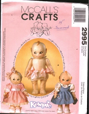 2995 McCalls Sewing Pattern Doll Clothes Kewpie Dress Panties Jumper Blouse 14" - Image 1 of 2