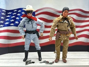 Lot (2) Vintage 1973 Gabriel Toys 10" Lone Ranger And Tonto Action Figures/Dolls - Picture 1 of 17