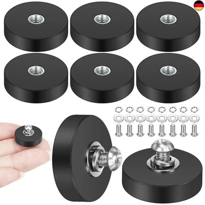 FARNIRVANA 8 Stück Magnet Gummiert, 22mm Neodym Magnet Gummiert mit M4 Flacher Faden,