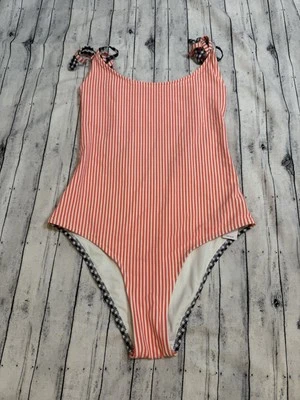 Traje de baño Aerie para mujer pequeño de una pieza descarado coquine guinga rayas náutico Foto 1 de 4