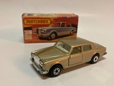 RARE MATCHBOX SUPERFAST # 39 ROLLS ROYCE SILVER SHADOW CHAMPAGNE GOLD MIB - Image 1 of 3