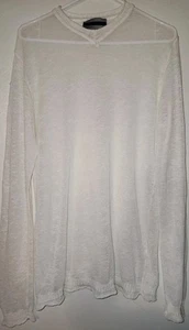 MARCO TAGLIAFERRI Sheer Mesh Cream Long Sleeve Shirt Size 52 Extra Large - Picture 1 of 5