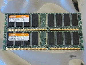 2X Hynix 256MB DDR PC3200U-30330 400Mhz CL3 HYMD232646B8J-D43 ຈ - Picture 1 of 8