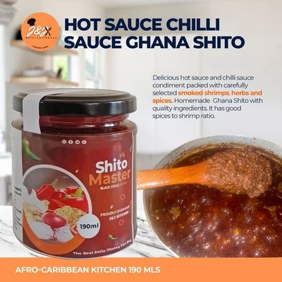 Hot Sauce Chilli Sauce Authentic Ghana Shito Sauce Black Pepper Sauce 190 mls - Image 1 of 2