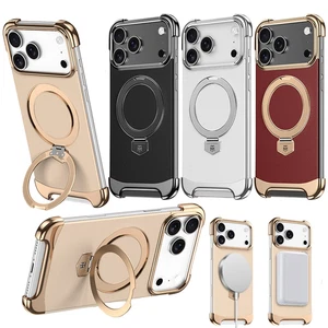 Para iPhone 17 16 15 14 13 Pro Max Air Metal Sin Marco Mag Seguro Estuche Anillo Soporte - Imagen 1 de 28
