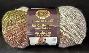 Lion Brand SHAWL IN A BALL Yarn PEACEFUL EARTH #206 Green Brown Gray Yellow - Picture 1 of 9