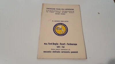 Folleto Mantenimiento Y Precios Ford Escort Anglia Ford Europa D' Epoca - Imagen 1 de 4