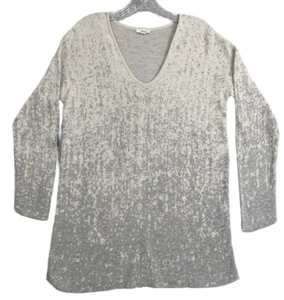 Pure Jill Pullover klein grau Farbverlauf Tunika Strick V-Ausschnitt J. Jill - Bild 1 von 10