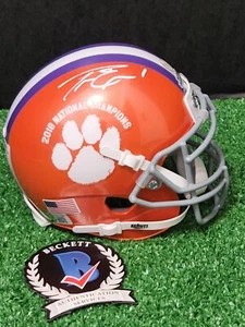 Travis Etienne Signed Clemson 2018 National Champs Mini Helmet Beckett COA - Picture 1 of 1