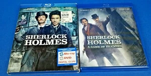 Sherlock Holmes Blu Ray Lot - Sherlock Holmes & A Game Of Shadows Robert Downey - Imagen 1 de 3