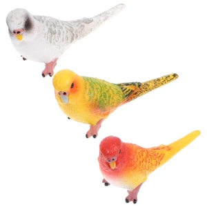 3 Pcs Parrot Ornaments Child Bird Statue for Garden Decorations Cake Topper - Picture 1 of 12