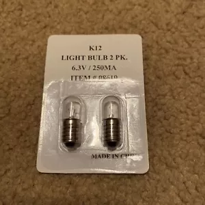 2er-Pack 6,3 V/250 MA MINIATUR GLÜHBIRNE Lampe NOS 08619 NEU in Verpackung - Bild 1 von 3