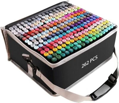 262 168 Colors Dual Tip Twin Both Side Marker Pen Artist Sketch Water Drawing - Image 1 of 4