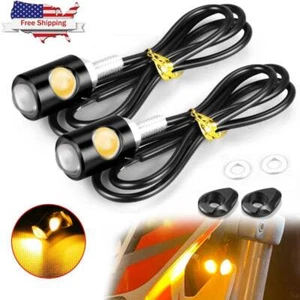 2X Mini Lámpara Indicadora Intermitente Ámbar Luz Giratoria LED Universal Moto - Imagen 1 de 15