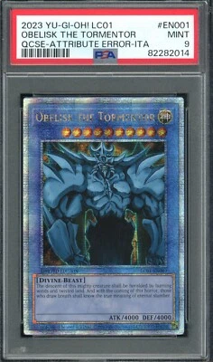PSA 9 2023 Yu-Gi-Oh! LC01 25th Obelisk The Tormentor QCSE Att Error Ita EN001 - Image 1 of 2