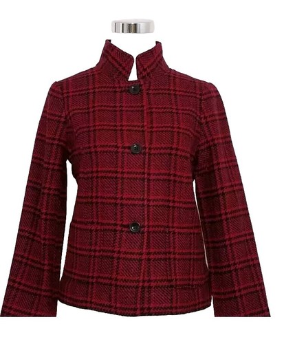 VETEMENTS Giacca donna Talbots corta plissettata bottoni rosso misto lana small petite 4 6