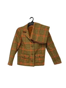 Vintage orange Tweed kariert einreihig Jacke Karriere Rock Anzug Set Gr. 6 - Bild 1 von 11