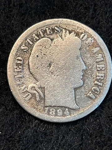 1894 Barber Dime - 90% Silver Cover