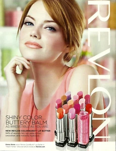 2012 Revlon ColorBurst Lip Butter Lippenstift Emma Stone PRINT AD Werbung - Bild 1 von 1