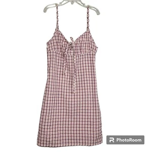 Sky & Sparrow Dress, Girls XXS Sundress / Jumper, Red & Pink Check, Cotton, GUC - Picture 1 of 12