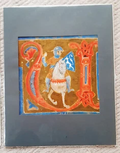 Initiale "U" Codex Vat. Lat. 5232, Troubadoure Ritter, Faksimile Passpartout OVP - Bild 1 von 7