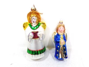 2 ADORNOS DE NAVIDAD VINTAGE KREB LAUSCHA ÁNGEL VIDRIO SOPLADO HECHOS EN ALEMANIA - Imagen 1 de 4