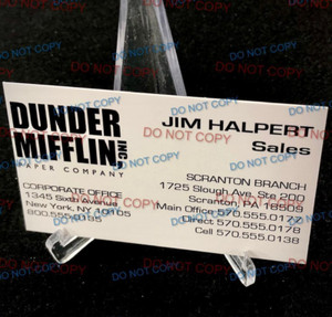 Jim Halpert "Sales" The Office TV replica business card Scranton, PA branch