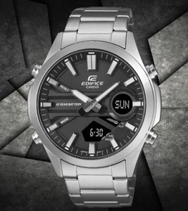 Casio Edifice EFV-C120D-1A Black Chronograph Analog Digital Men's Casual Watch - Picture 1 of 7