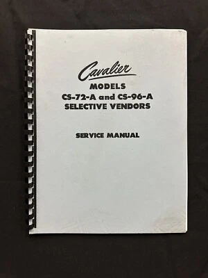 Cavalier 72 96 Service And Parts Manual Coca Cola Vending Machine Coke - Reprint - Image 1 of 2