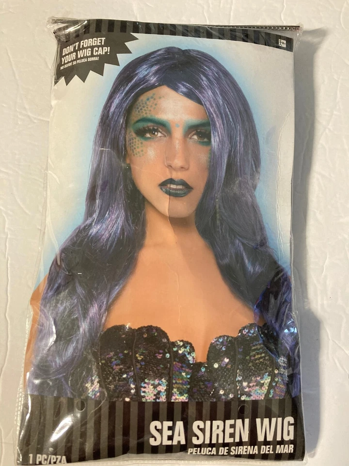PELUCA DE SIRENA DE MAR DISFRAZ DE HALLOWEEN NUEVA EN PAQUETE 8400528 Foto 1 de 2