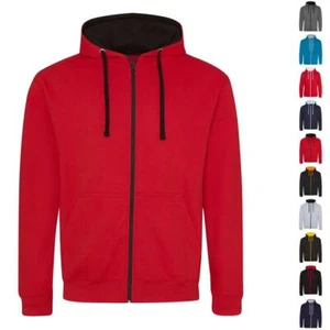 Sudadera con capucha con cremallera de dos tonos para hombre Sudadera universitaria con capucha Chaqueta - Imagen 1 de 29