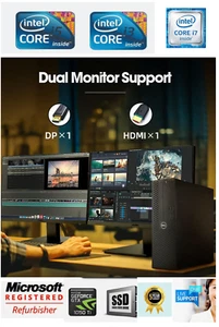 SCHNELLER DELL DUAL SCREEN PC COMPUTER DESKTOP TOWER WINDOWS 10 8GB RAM 1000GB HDD - Bild 1 von 7